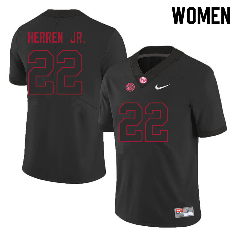 Alabama Crimson Tide Women's Chris Herren Jr. #22 Black NCAA Nike Authentic Stitched 2021 College Football Jersey IK16K16OL